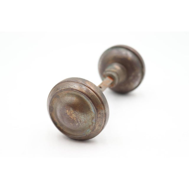 Pair of Vintage 2.125 In. Concentric Steel Passage Door Knobs For Sale - Image 4 of 5