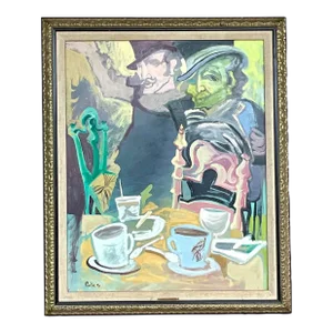 Vintage Boho Original Oil Painting on Canvas Signed
