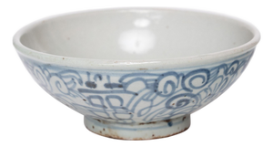 Chinese Blue & White Double Happiness Bowl, C. 1800
