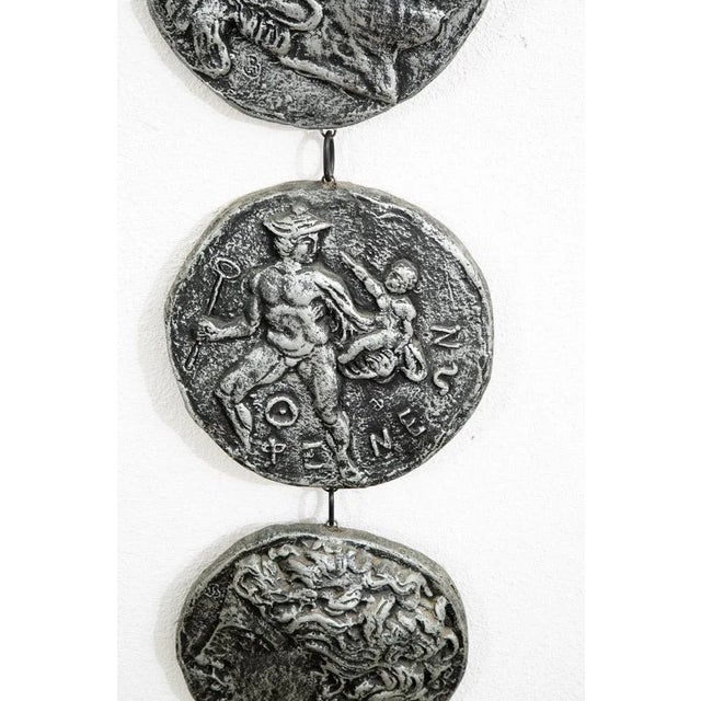 Mid Century Modern Wall Hanging Relief Greek Round Pegasus Pendant Art Plaques For Sale - Image 9 of 9