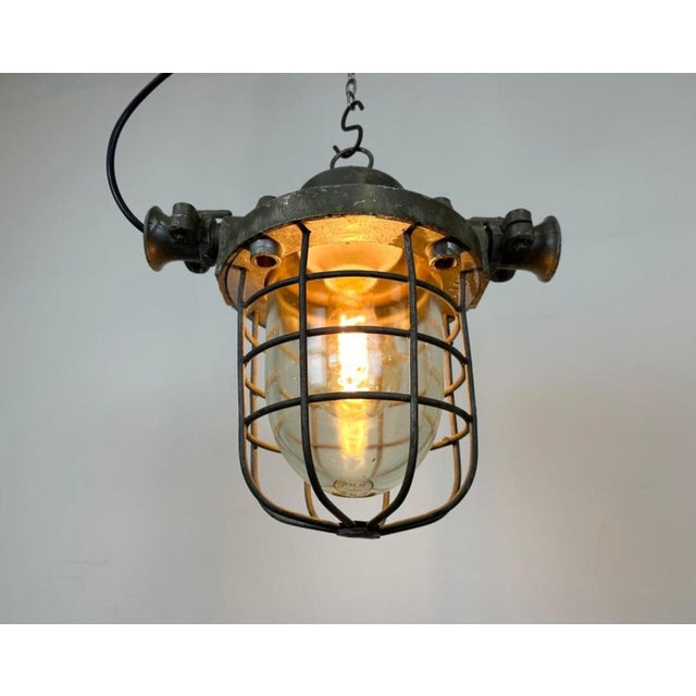 Industrial Cast Aluminium Cage Pendant Light, 1960s For Sale - Image 18 of 18
