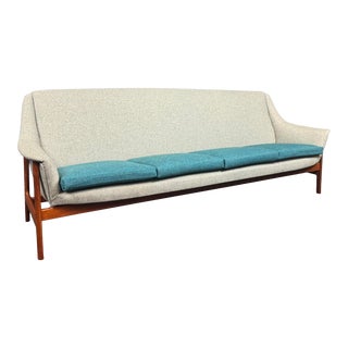 Vintage Scandinavian Mid Century Modern Teak Sofa Attributed to Folke Ohlsson For Sale