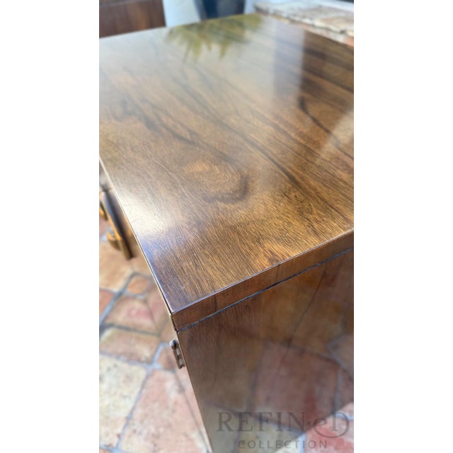 Pair of Mastercraft Grand Rapids Brass-Banded Walnut Nightstands, Circa 1970s–1980s For Sale - Image 9 of 17