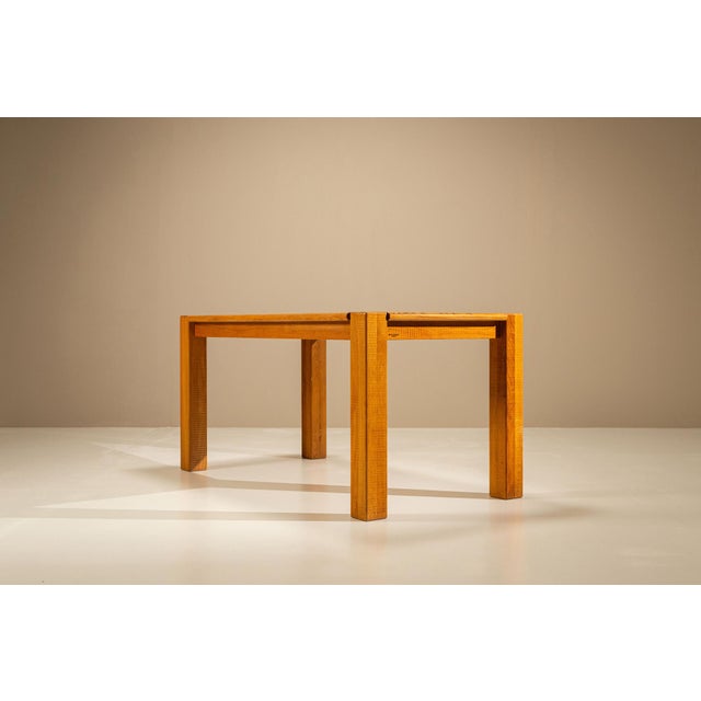 Oak Dining Table with Botticino Marble Inlay from Officina Rivadossi, Italy 1970s For Sale - Image 6 of 15