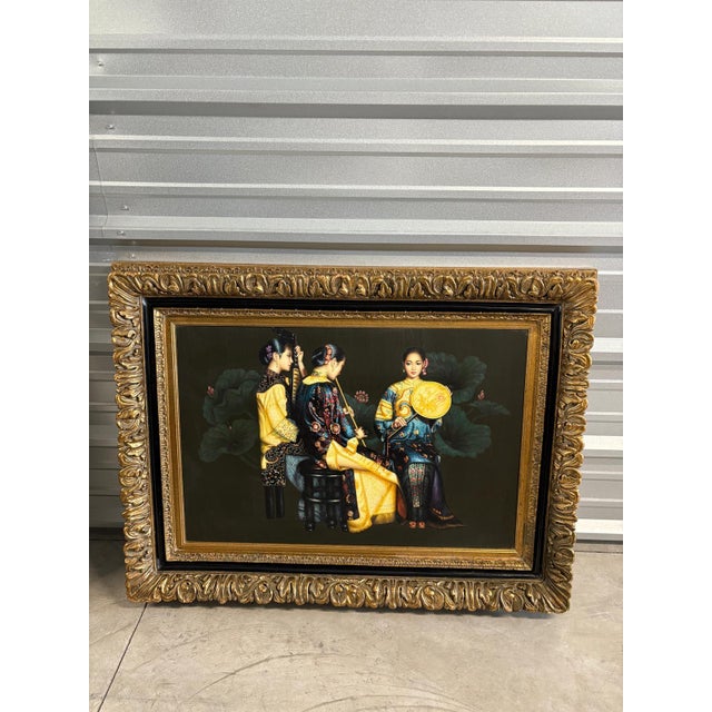 Chinese 19th Century Chinese Realist Court Portrait With Carved Baroque Frame For Sale - Image 3 of 6