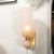 Rose Modernist Hand-Blown Fluted Murano Glass Sconces W/ Orbital Drop in Frosted Rose For Sale - Image 8 of 12