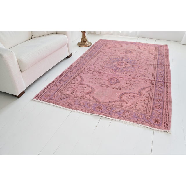 Pink Vintage Anatolian Pink Area Carpet For Sale - Image 8 of 10