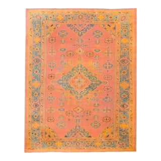 Early 20th Century Turkish Oushak Rug For Sale