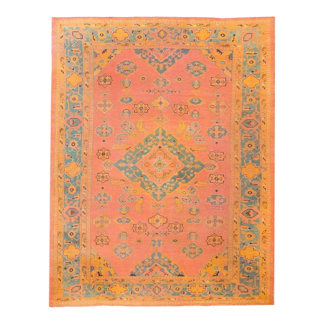 Early 20th Century Turkish Oushak Rug For Sale