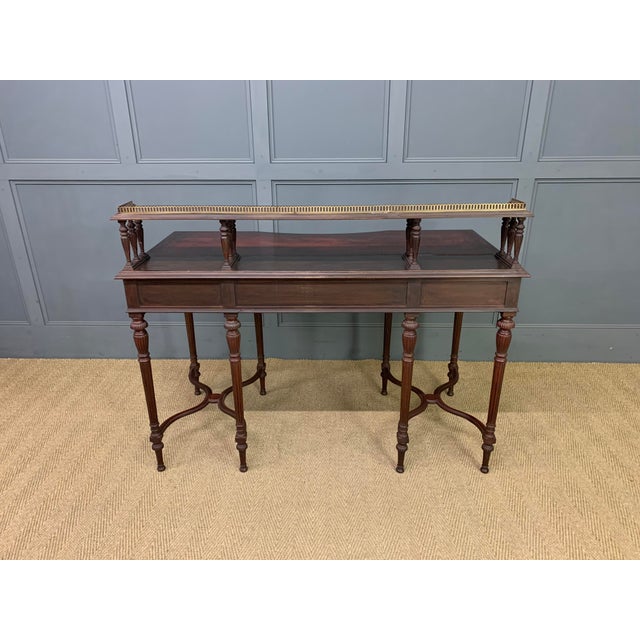 Inlaid Mahogany Writing Desk by Collinson and Lock, 1885 For Sale - Image 4 of 18