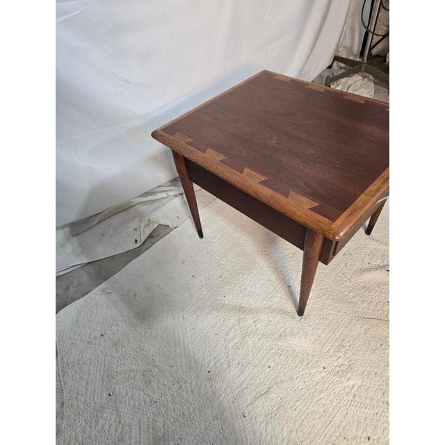 Mid 20th Century Lane AltaVista Walnut One Drawer End Table With Inlaid Top For Sale - Image 6 of 6