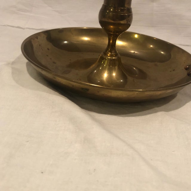 Vintage Hosley Brass Candlestick Holder With Wax Drip Tray Chairish
