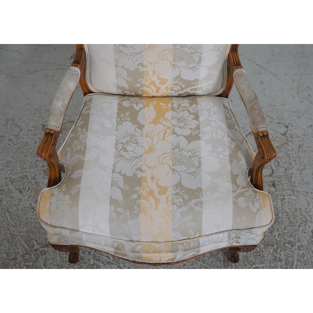 Pair of Vintage French Louis XV Walnut Fauteuil Open Armchairs For Sale - Image 11 of 18