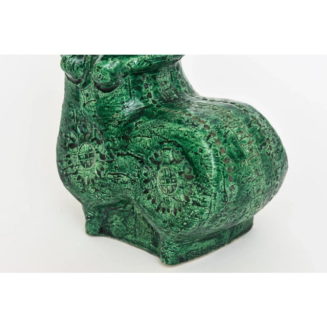 Vintage Rare Aldo Londi for Bitossi Green Glazed Ceramic Sculpture Object MId Century Modern. For Sale In Miami - Image 6 of 12