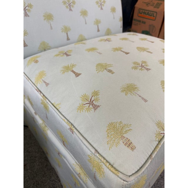 Pair of Calico Corners High-Quality Rolled Back Slipper Chairs For Sale - Image 12 of 15