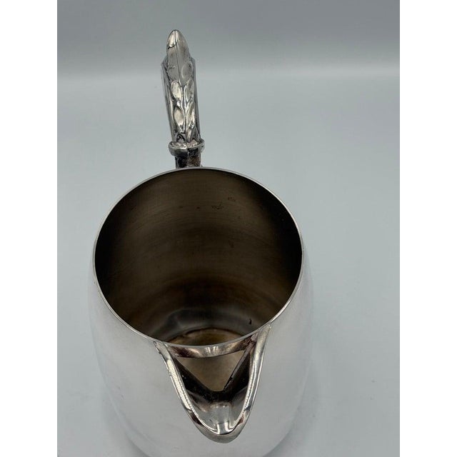 Metal Early 20th Century Edwardian Silver Plate Creamer Jug With Scroll Handle For Sale - Image 7 of 7