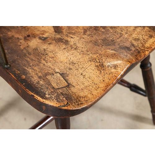 19th Century English Vernacular Yew & Fruitwood Stick Back Windsor Chair, 1800s For Sale - Image 6 of 15