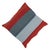 A one-of-a-kind handwoven wool kilim floor pillow featuring bold red and teal vertical color-blocks. Fully reversible —...
