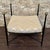 Early 21st Century New Black Wrought Iron Curule Bench with Damask Gold & White Fabric For Sale - Image 5 of 18