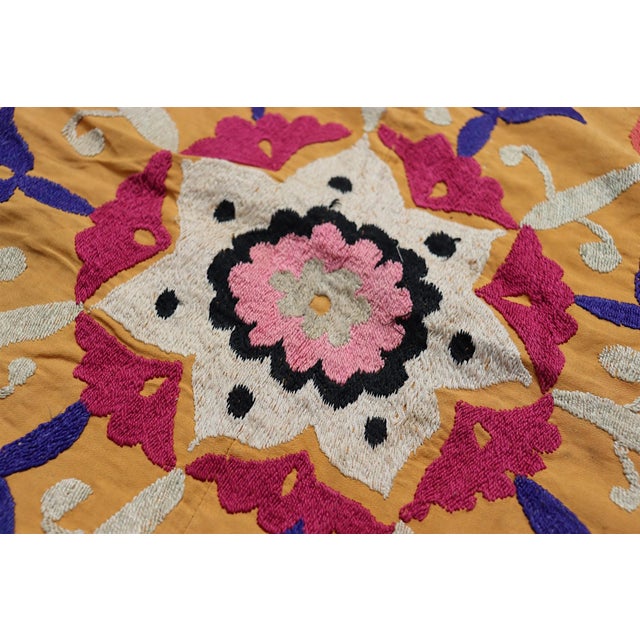 Vintage Hand Embroidered Suzani Wall Hanging, 1920s For Sale - Image 11 of 18