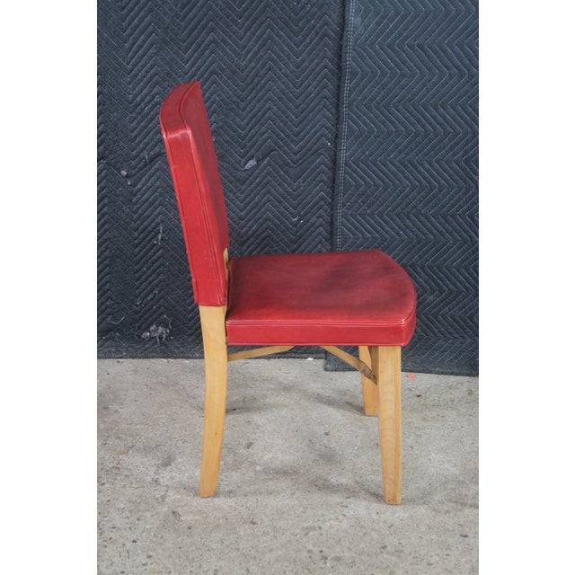 Mid 20th Century Louis Rastetter & Sons 'The Solid Kumfort' Red Leather Folding Chair For Sale - Image 11 of 15