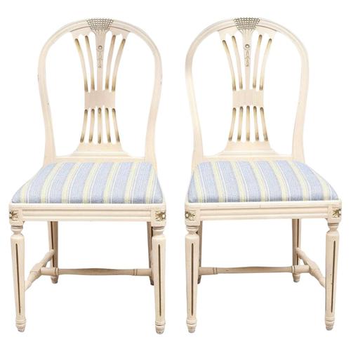 1950s Gustavian Swedish Axet Dining Chairs in Grey-Green, 1950s, Set of 4 For Sale - Image 5 of 5