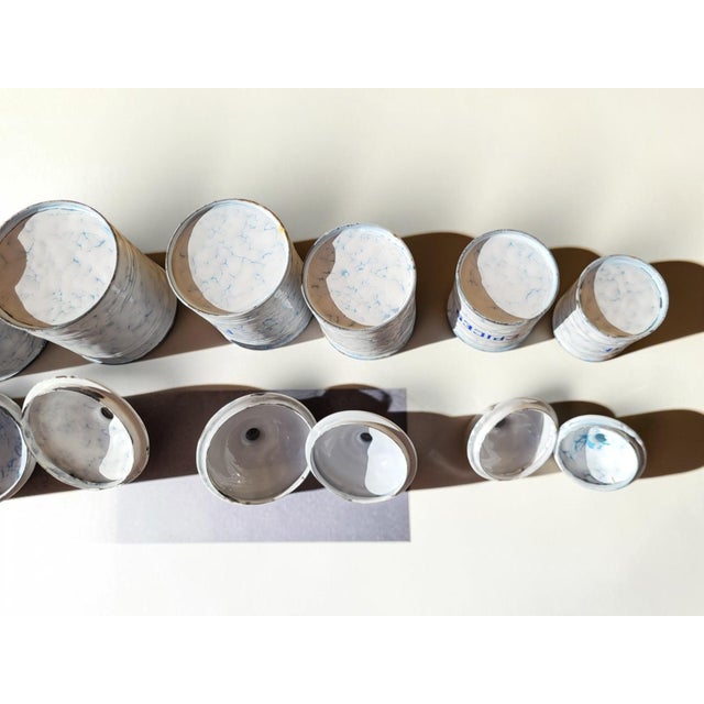 Enameled Sheet Metal Spice Jars, 1940s, Set of 6 For Sale - Image 9 of 10