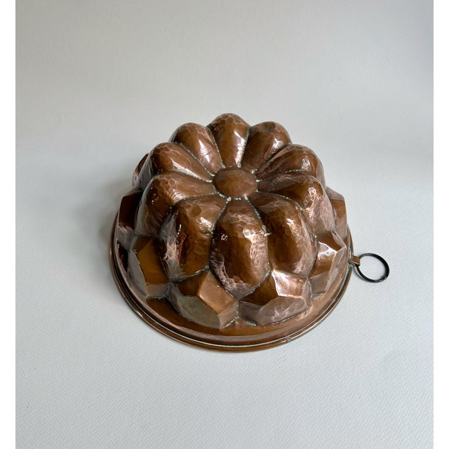 Antique European Copper Mould. Jelly. Aspic. Pudding. Cake. Display. Featuring circular Copper form with hammered finish...
