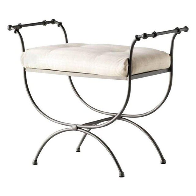 Not Yet Made - Made To Order New Black Wrought Iron Curule Bench With Cushion, Savonarola, Throne For Sale - Image 5 of 5