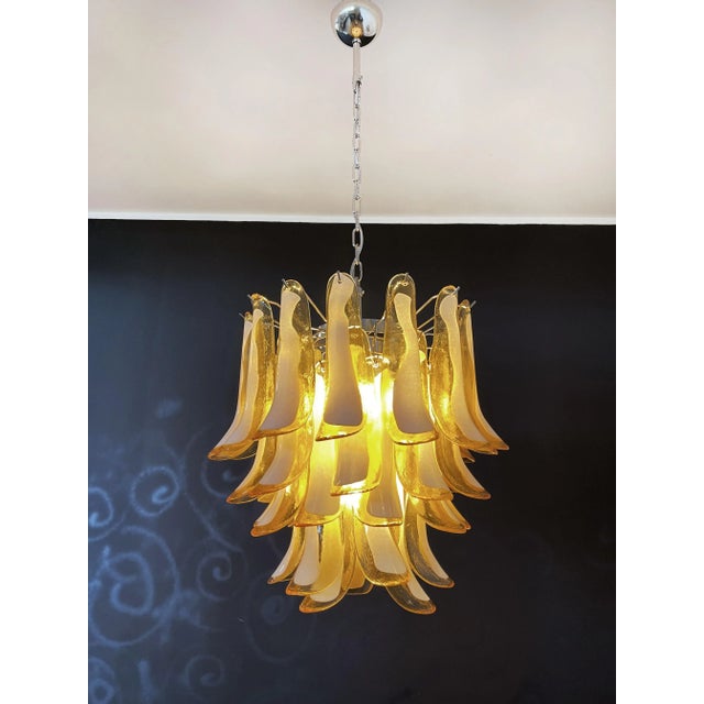 Vintage Italian Caramel Murano Glass Chandelier from Mazzega, 1970s For Sale - Image 16 of 18