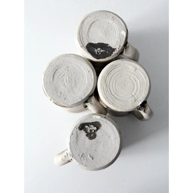 Vintage Studio Pottery Mugs Sety of 4 For Sale - Image 6 of 13