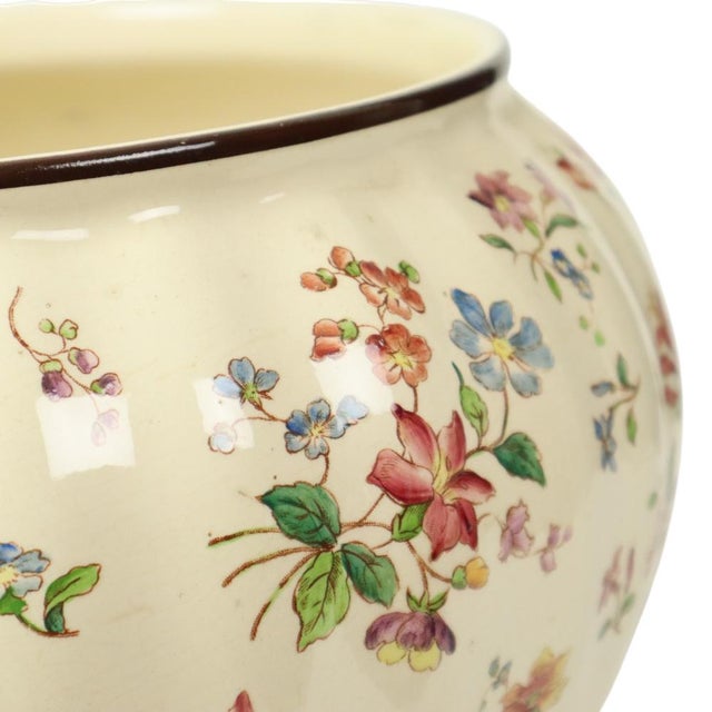 Large Polychrome Flower Cache Pot from Longchamp, France, 1890s For Sale - Image 16 of 18