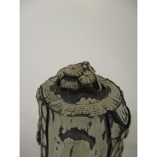 Mid 20th Century Mid 20th Century Segment Mud Clay Teapot China Yixing Zisha Style Pottery Handmade Tree Trunk Bug For Sale - Image 5 of 12