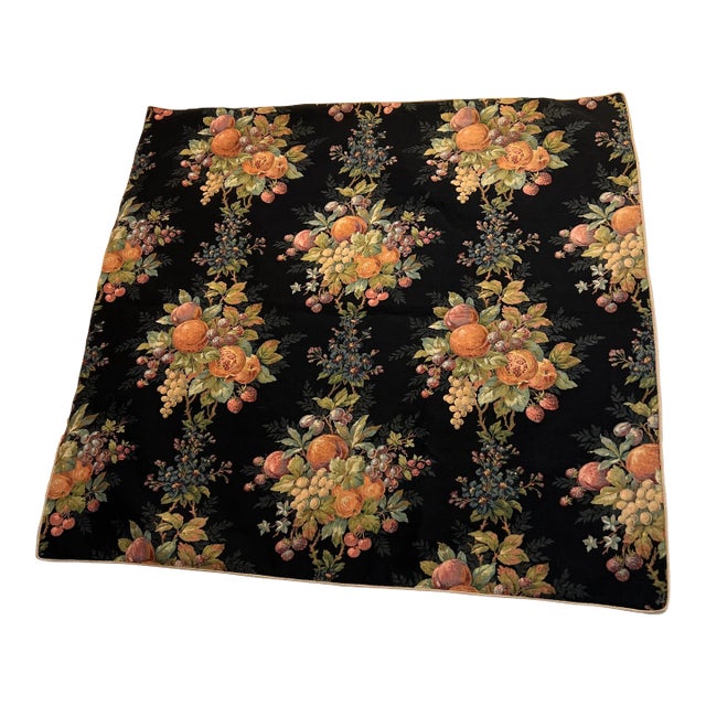 Vintage Decor of France Tapestry Card Table Sized Fruit Tablecloth For Sale