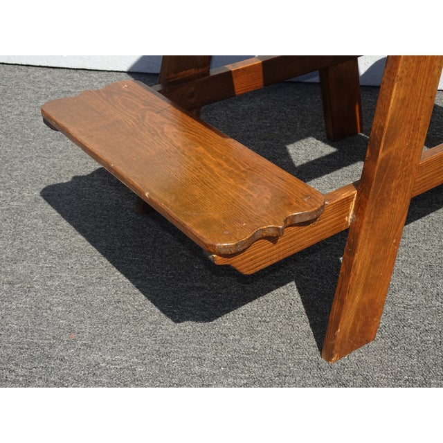 Vintage French Country Oak Five Tier Carved Display Plant Stand For Sale - Image 10 of 12