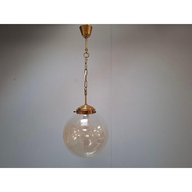 Mid-Century Modern Pendant Light in Brass and Smoked Bubble Glass by Kamenický Šenov, 1960s For Sale - Image 18 of 18