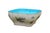 Antique Mintons porcelain serving bowl featuring a distinctive, vibrant turquoise bleu céleste glazed interior contrasted...
