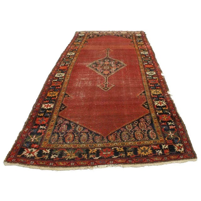 Mid-Century Modern Antique Persian Malayer Gallery Rug, Hallway Runner - 05'00 X 11'04 For Sale - Image 3 of 5