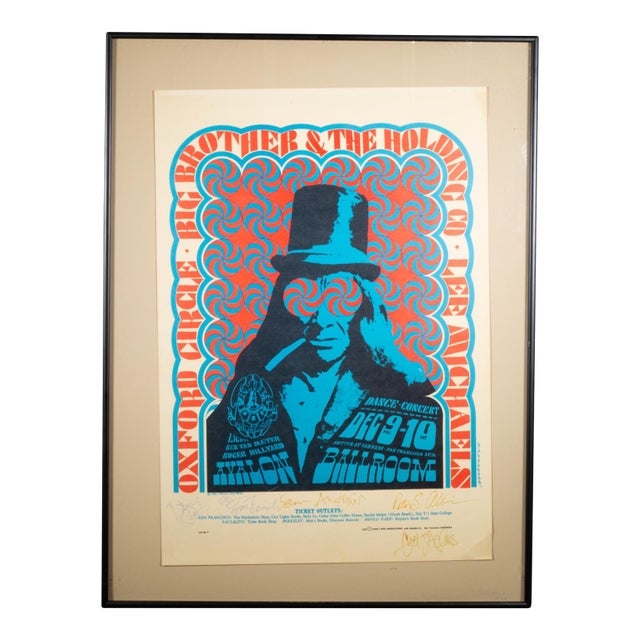 Original Big Brother & the Holding Company Concert Poster, Signed, San Francisco 1966 For Sale