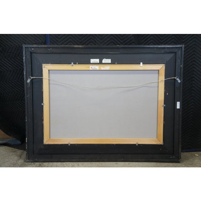 Fazzino Impressionist Pastoral Country Landscape Oil Painting on Canvas 48" For Sale - Image 11 of 12