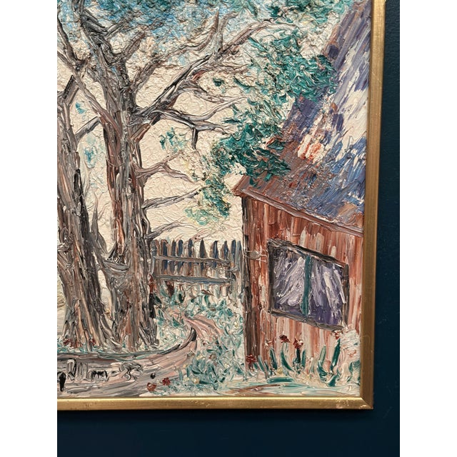Stig Allan, House on Söderåsen, 1950s, Oil Painting on Canvas, Framed For Sale - Image 9 of 13