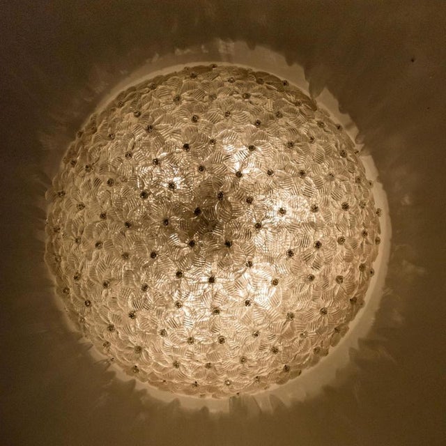 Large Flower Flush Mount in the style of Barovier & Toso, 2000 For Sale - Image 12 of 13