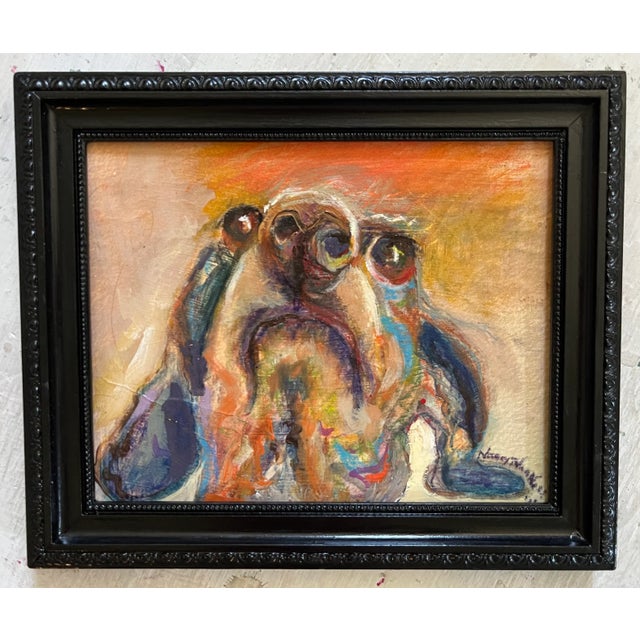 2020s "Puppy Dog", Expressionist, Original, Pastel Oil Painting, by Van Ness For Sale - Image 5 of 9