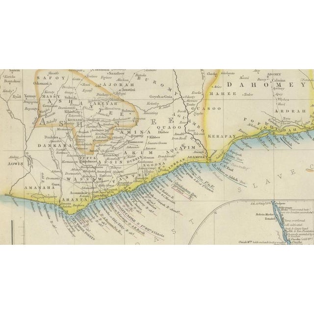 Paper Antique Niger River Map, Arrowsmith, British Expedition Under Trotter, 1855 For Sale - Image 7 of 11
