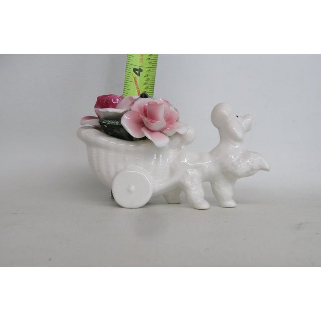 Thorley Bone China Figurine Poodle Pulling Cart of Flowers Made in England 5155b For Sale - Image 15 of 16