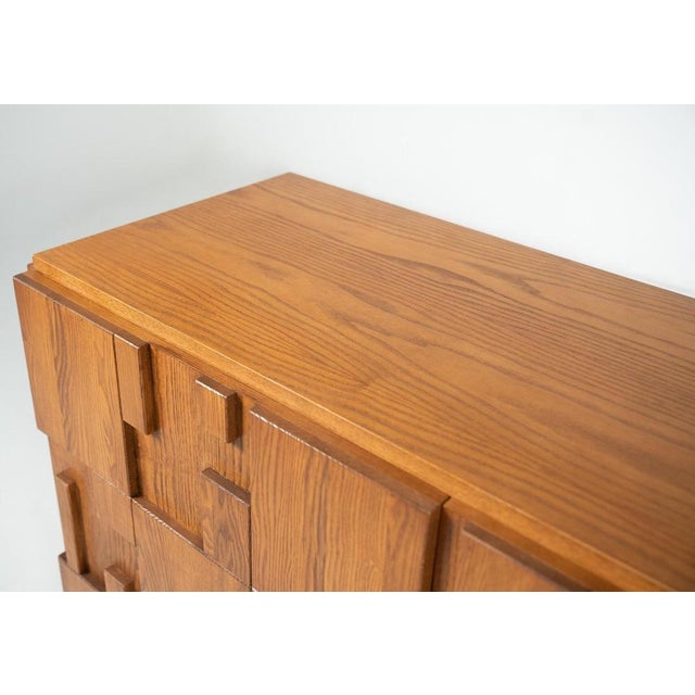 Wood Large Brutalist Italian Sideboard For Sale - Image 7 of 13