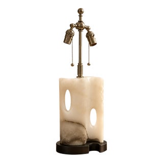 1960s Sculptural Alabaster Table Lamp For Sale