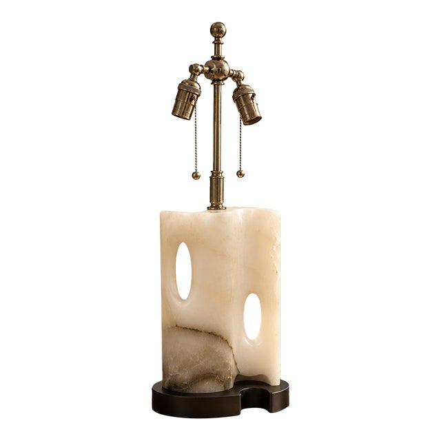 1960s Sculptural Alabaster Table Lamp For Sale
