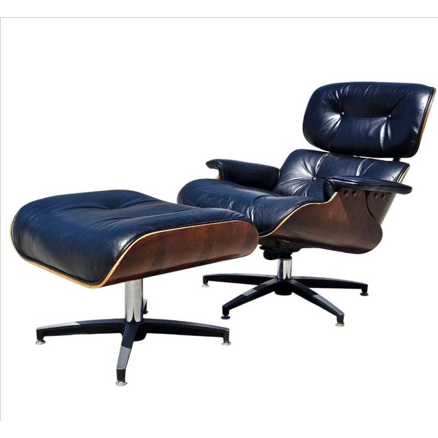 1970s 1970s Mid Century Eames Style Lounge Chair and Ottoman by Plycraft For Sale - Image 5 of 18