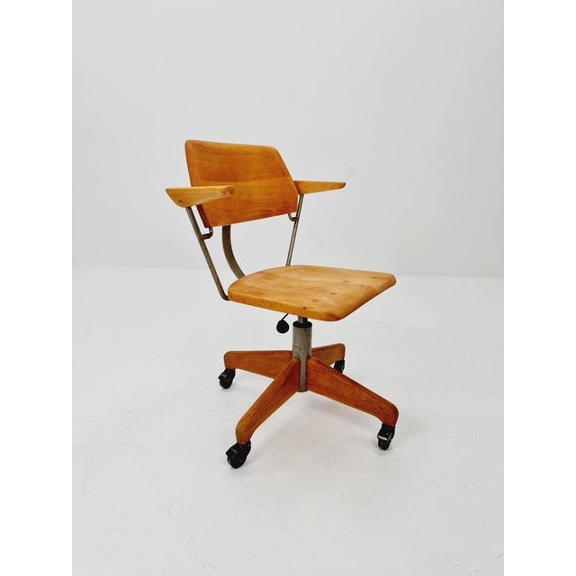 Bauhaus Swivel Office Armchair in Wood by Stollgiroflex, 1930s For Sale - Image 9 of 11